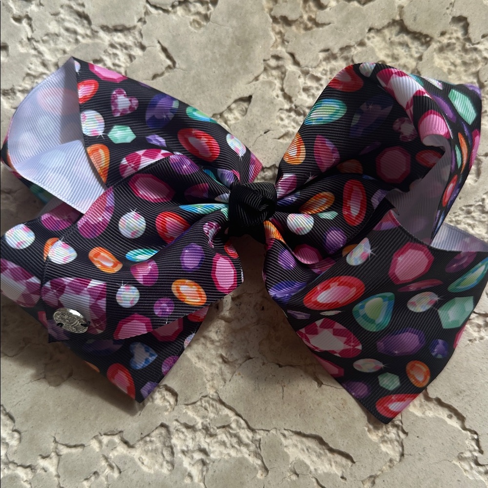Hair bow Jojo Bow Colorful Gem Print Hair Bow